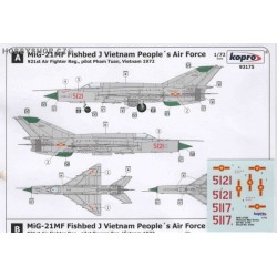 MiG-21MF Fishbed J Vietnam P.A.F. - 1/72 decal