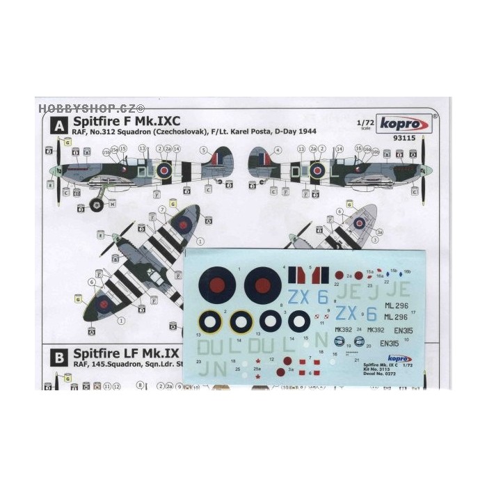 Spifire Mk.IXC Skalski Circus - 1/72 decal