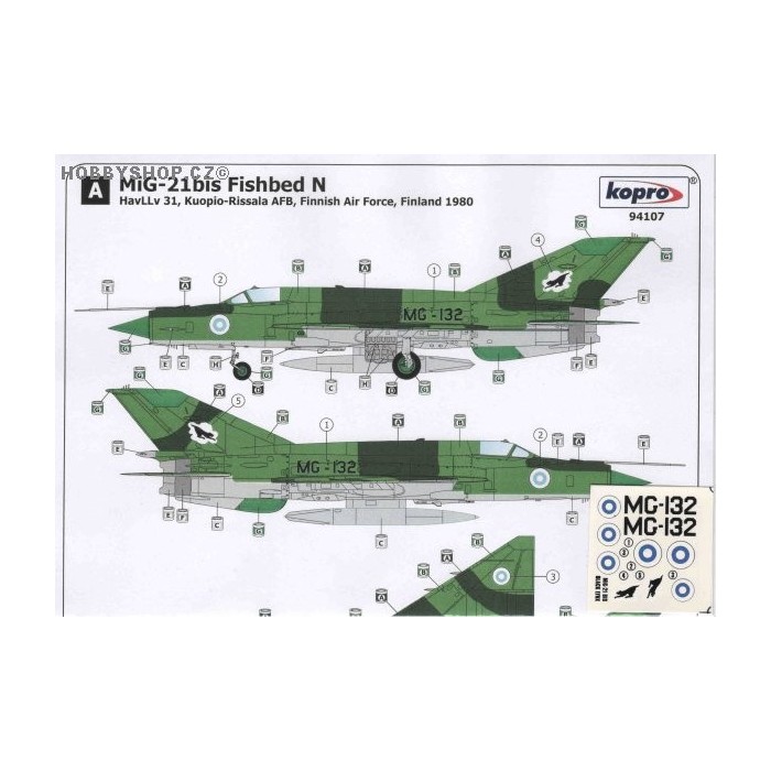 MiG-21bis Fishbed Finnish Air Force - 1/72 decal