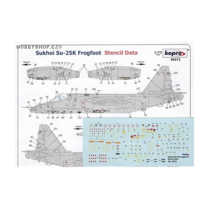 Su-25K Frogfoot Stencil Data - 1/72 decal