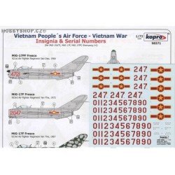 VPAF MiGs Vietnam War Insignia & Serials - 1/72 decal