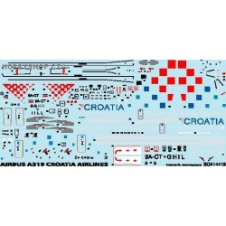 Airbus A319 Croatia Airlines - 1/144 decal
