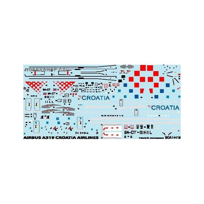 Airbus A319 Croatia Airlines - 1/144 decal