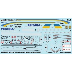Airbus A319 Ukraine Air Enterprise - 1/144 decal