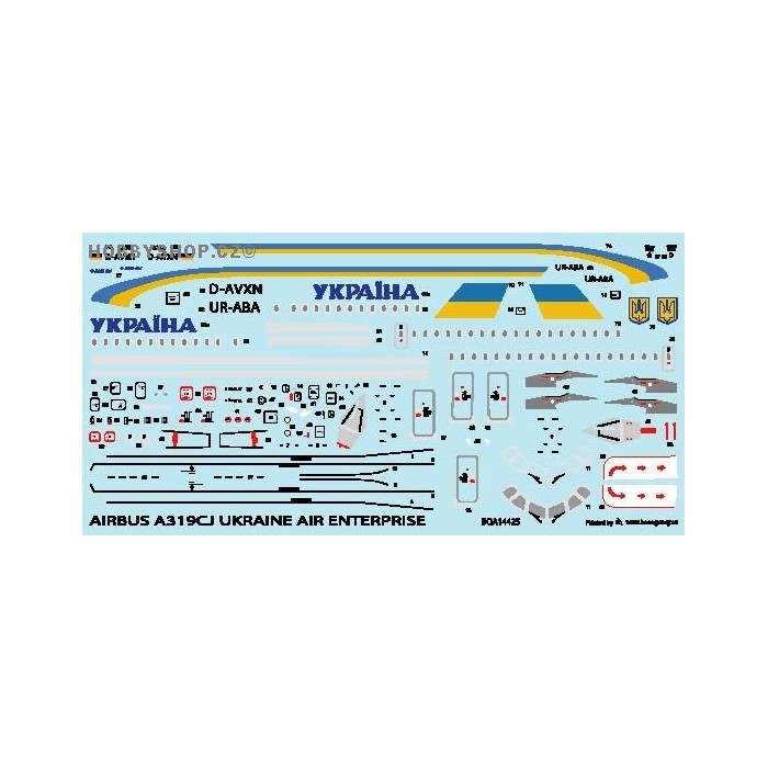 Airbus A319 Ukraine Air Enterprise - 1/144 decal
