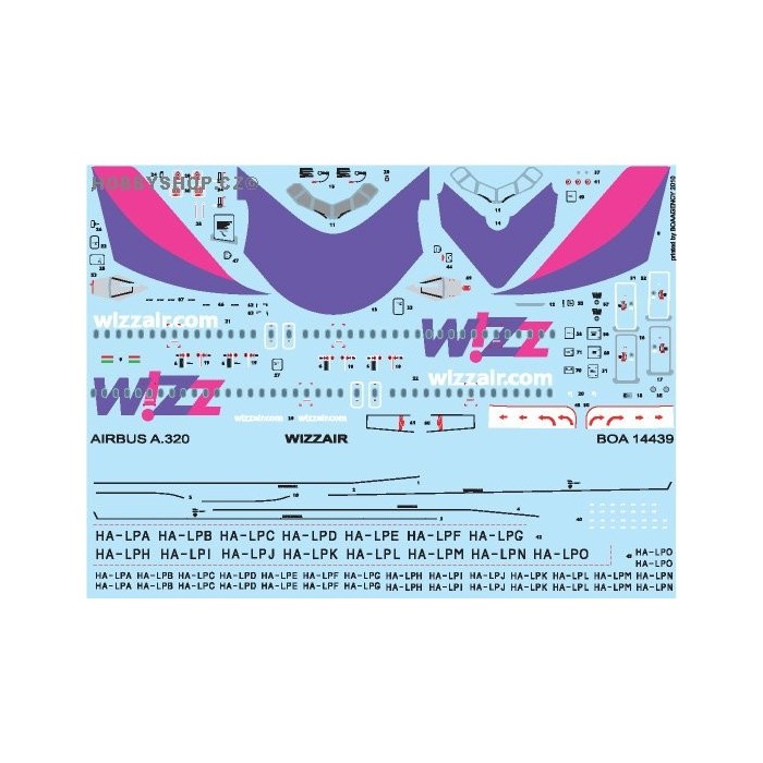 Airbus A320 Wizz! Air - 1/144 decal