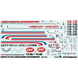 Boeing 737-300 JAT - 1/144 decal