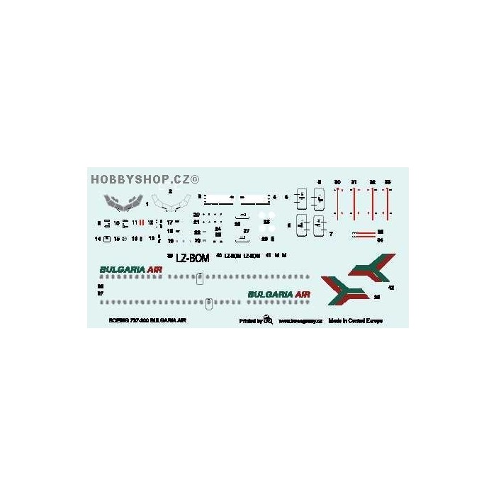 Boeing 737-300 Bulgaria Air - 1/144 decal