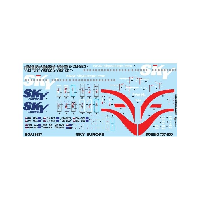 Boeing 737-5YO Sky Europe - 1/144 decal