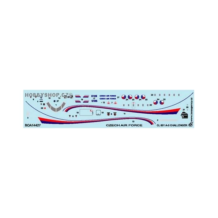 CL-601A-3 Challenger Czech Air Force - 1/144 decal