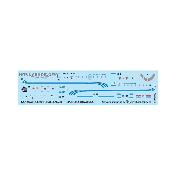 CL-604 Challenger Republika Hrvatska - 1/144 decal