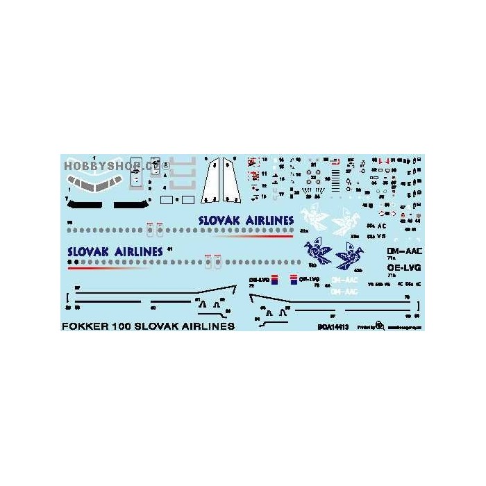 Fokker 100 Slovak Airlines - 1/144 decal