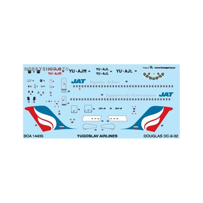 MDD DC-9-32 Yugoslav Airlines - 1/144 decal