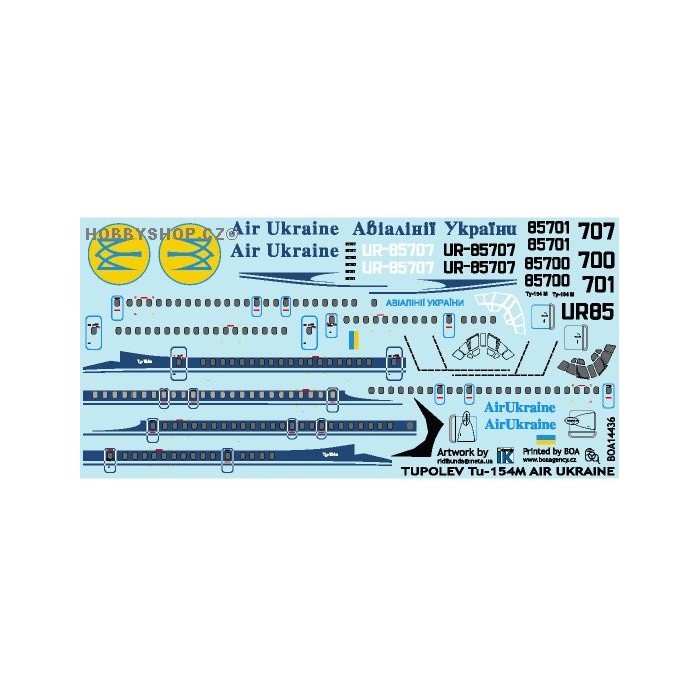 Tu-154M Air Ukraine - 1/144 decal