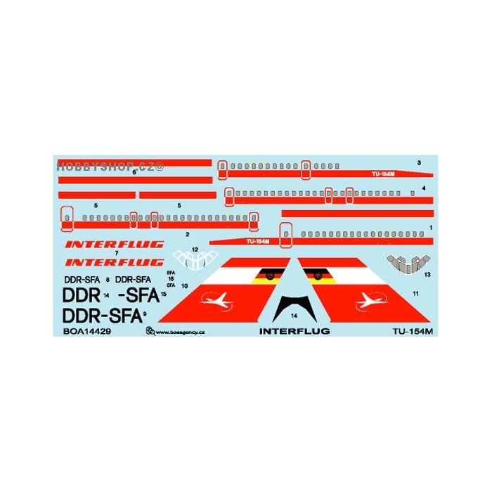 Tu-154M Interflug - 1/144 decal