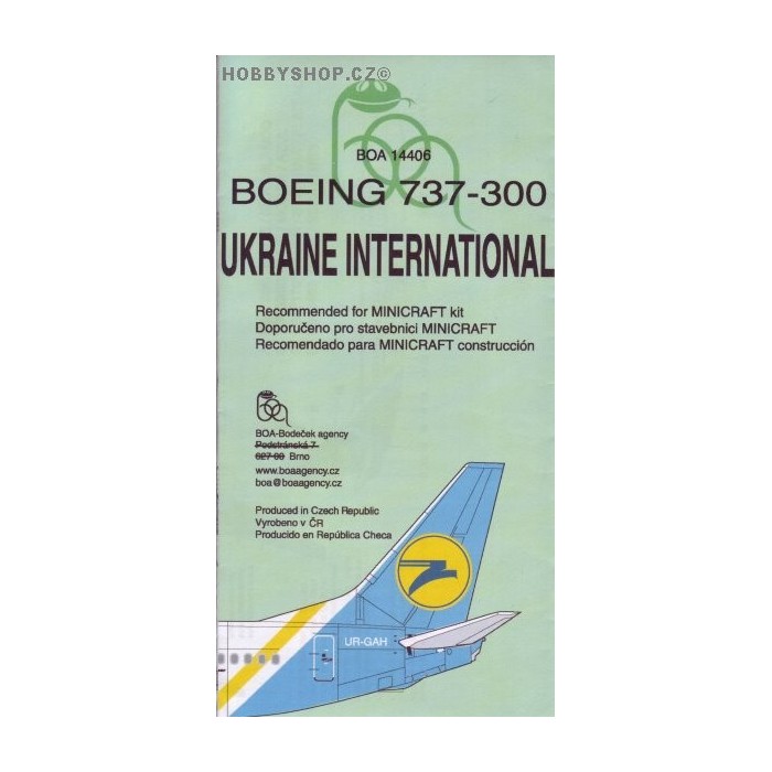 Boeing 737-300 Ukraine Intl. - 1/144 decal