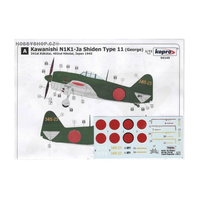 N1K1-Ja Shiden Type 11 - 1/72 decal