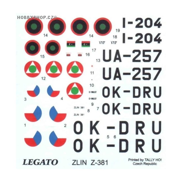 Bucker Bu 181 / Zlin Z-381 - 1/72 decal