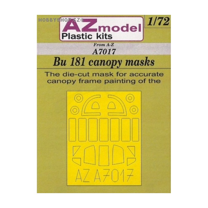 Bucker Bu 181 canopy masks - 1/72 mask