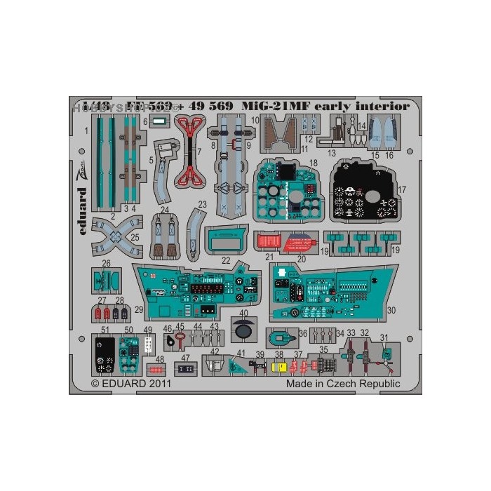 MiG-21MF early interior S.A. - 1/48 ZOOM PE set