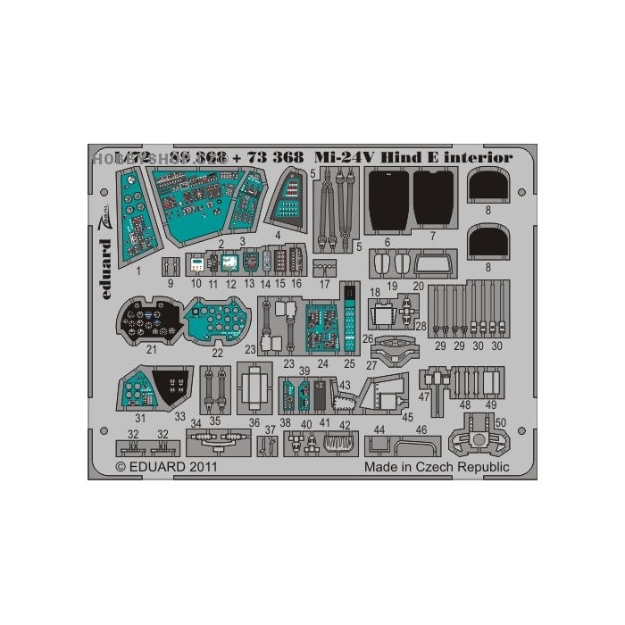 Mi-24V Hind E interior S.A. - 1/72 ZOOM PE set