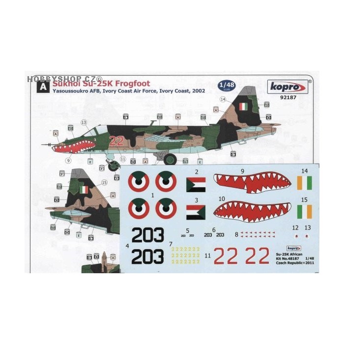 Su-25K African Frogfoot - 1/48 decal