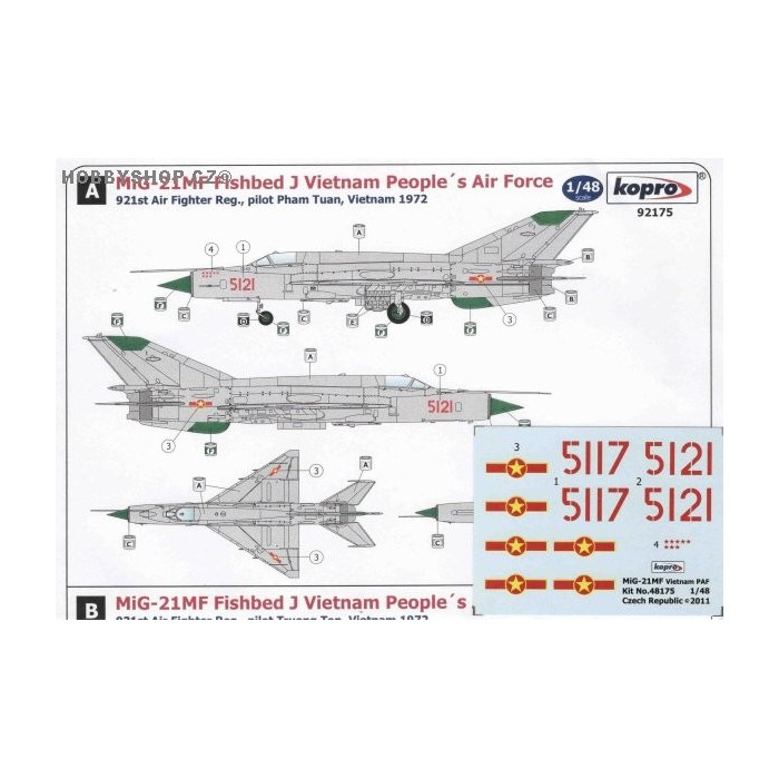 MiG-21MF Vietnam People's A.F. - 1/48 decal