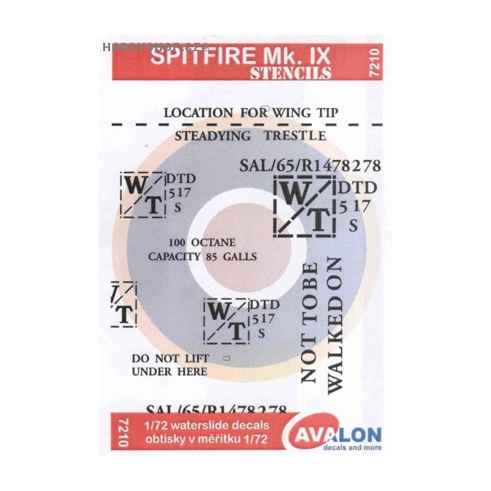 Spitfire Mk.IX Stencils - 1/72 decal