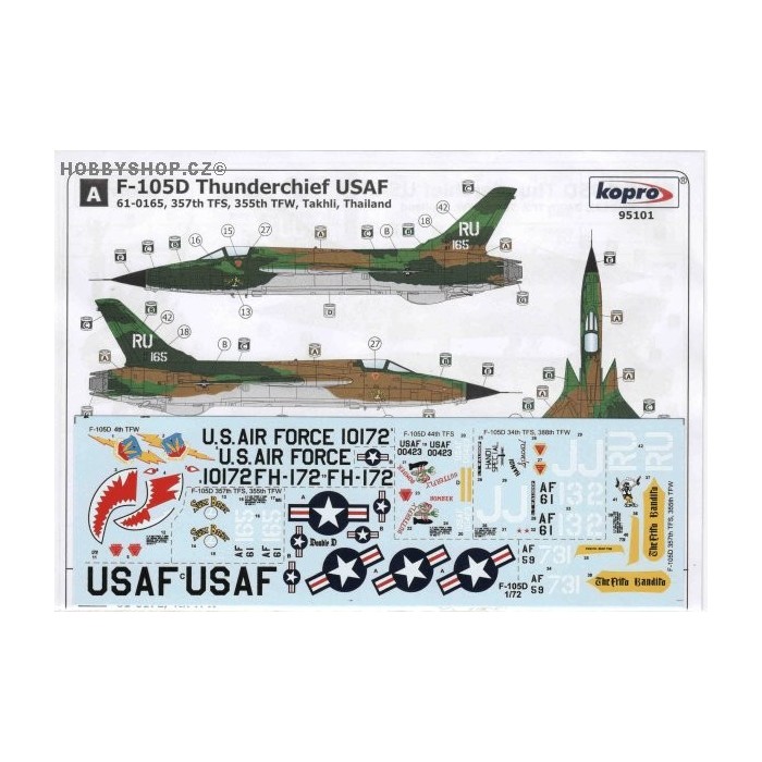 F-105D Thunderchief Vietnam Era - 1/72 decal