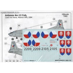 An-12 Cub Czech & Slovak A.F. - 1/72 decal