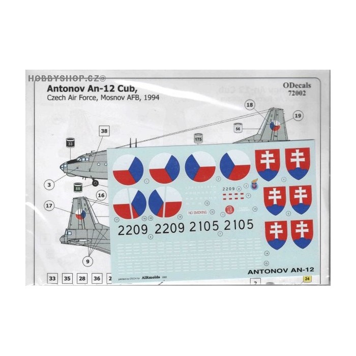 An-12 Cub Czech & Slovak A.F. with PE - 1/72 decal