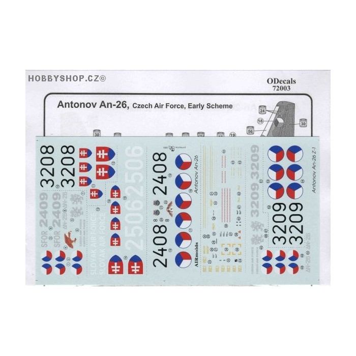 An-26 Curl Czech & Slovak A.F. - 1/72 decal