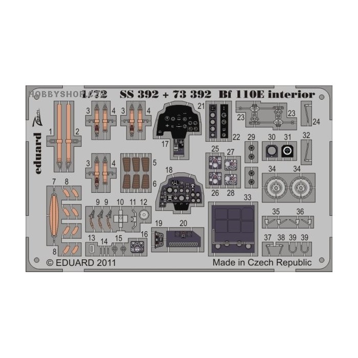 Bf 110E interior S.A. - 1/72 ZOOM PE set