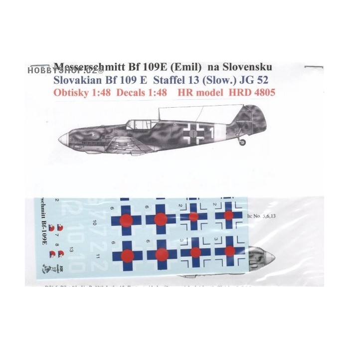 Messerschmitt Bf 109E Slovak A.F. - 1/48 decal