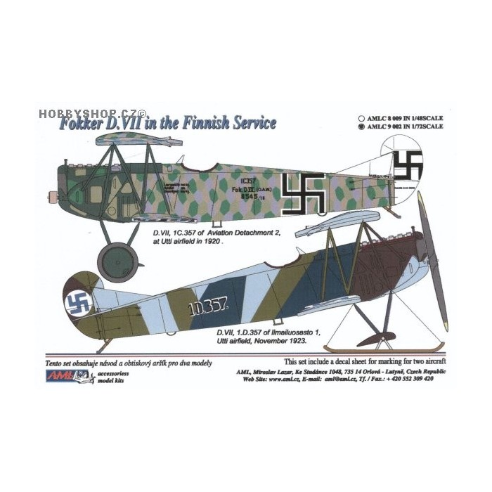 Fokker D.VII Finnish - 1/72 decals