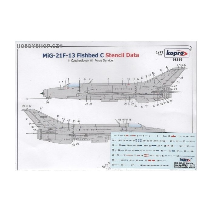 MiG-21F-13 Fishbed C Stencils - 1/72 decal