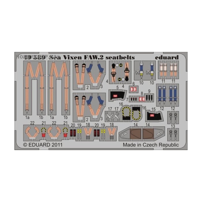 Sea Vixen FAW.2 seatbelts - 1/48 Painted PE set