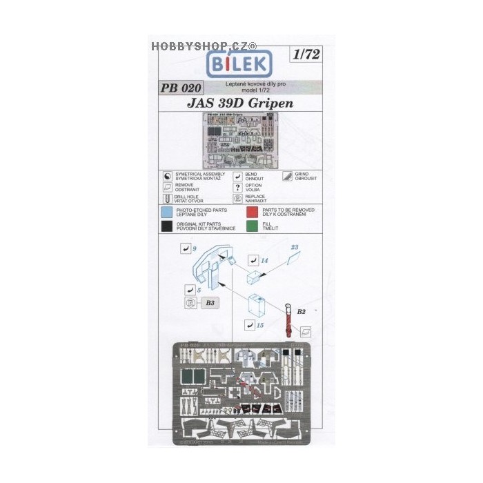 Jas-39D Gripen - 1/72 PE set