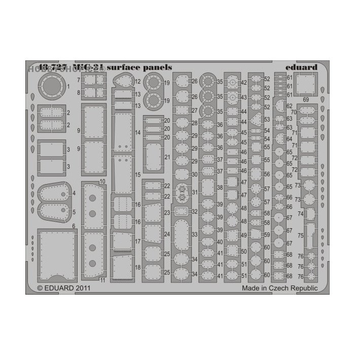 MiG-21 surface panels S.A. - 1/48 PE set