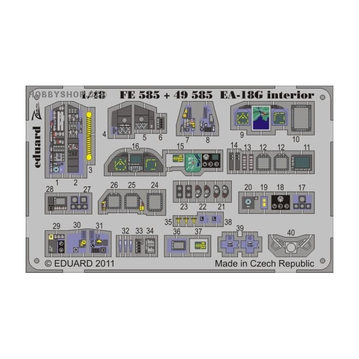 EA-18G interior S.A. - 1/48 painted ZOOM PE set