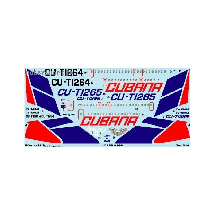 Tu-154M Cubana - 1/144 decal