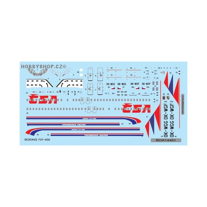 Boeing 737-400 Czechoslovak Airlines - 1/144 decal