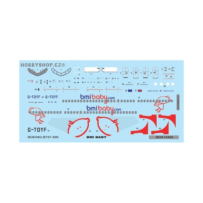 Boeing 737-300 BMI baby - 1/144 decal
