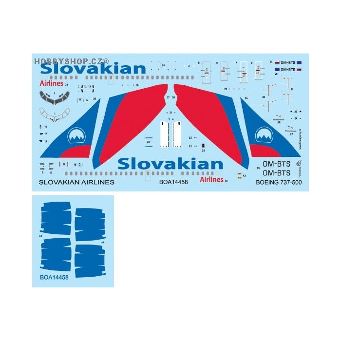 Boeing 737-500 Slovakian Airlines - 1/144 decal