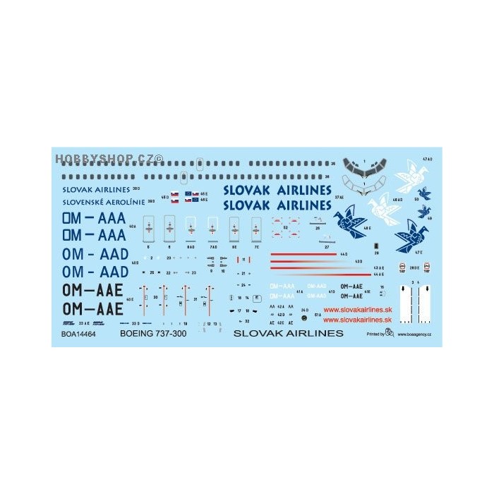 Boeing 737-300 Slovak Airlines - 1/144 decal