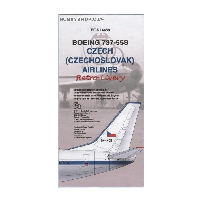 Boeing 737-500 CSA - retro livery - 1/144 decal