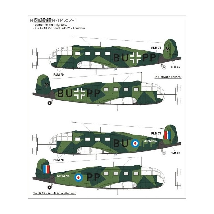 Siebel Si-204 Uprade set - 1/72 decal