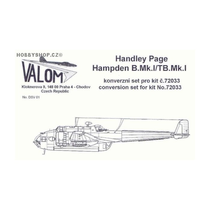 H.P. Hampden Conversion & Weapons Set - 1/72 conversion set