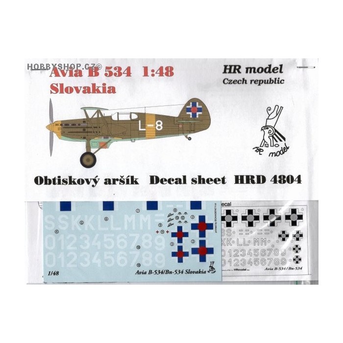 Avia B-534 Slovakia - 1/48 decal