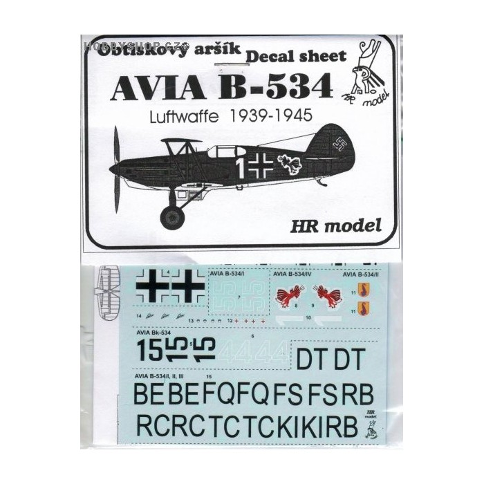 Avia B-534 Luftwaffe - 1/72 decal